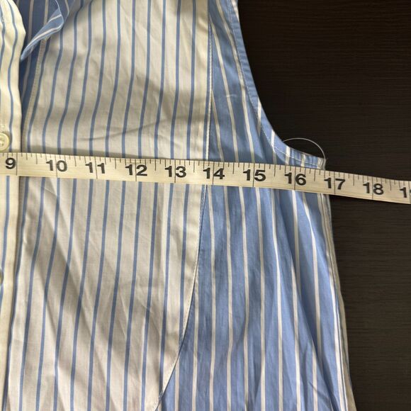 Monse Shirt Womens size 2 Mix Striped Tunic Top Asymmetric Artsy Preppy NEW - Picture 8 of 9